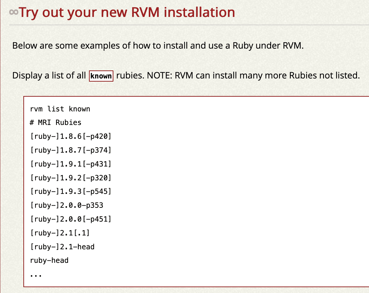 rvm-info